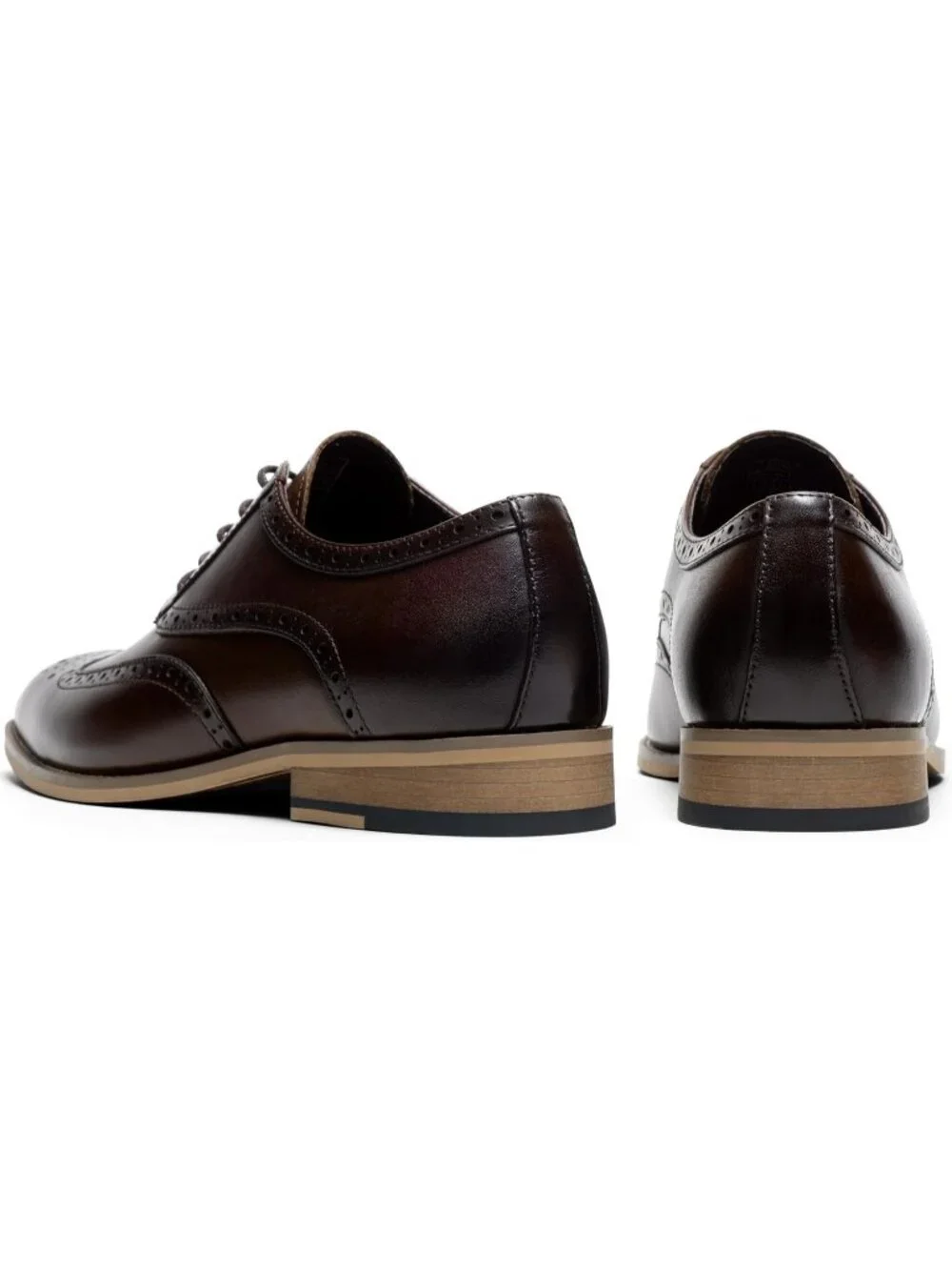 Men's Dark Brown Lace LaTeX Insoles Classic Oxford Business Formal Dress Shoes